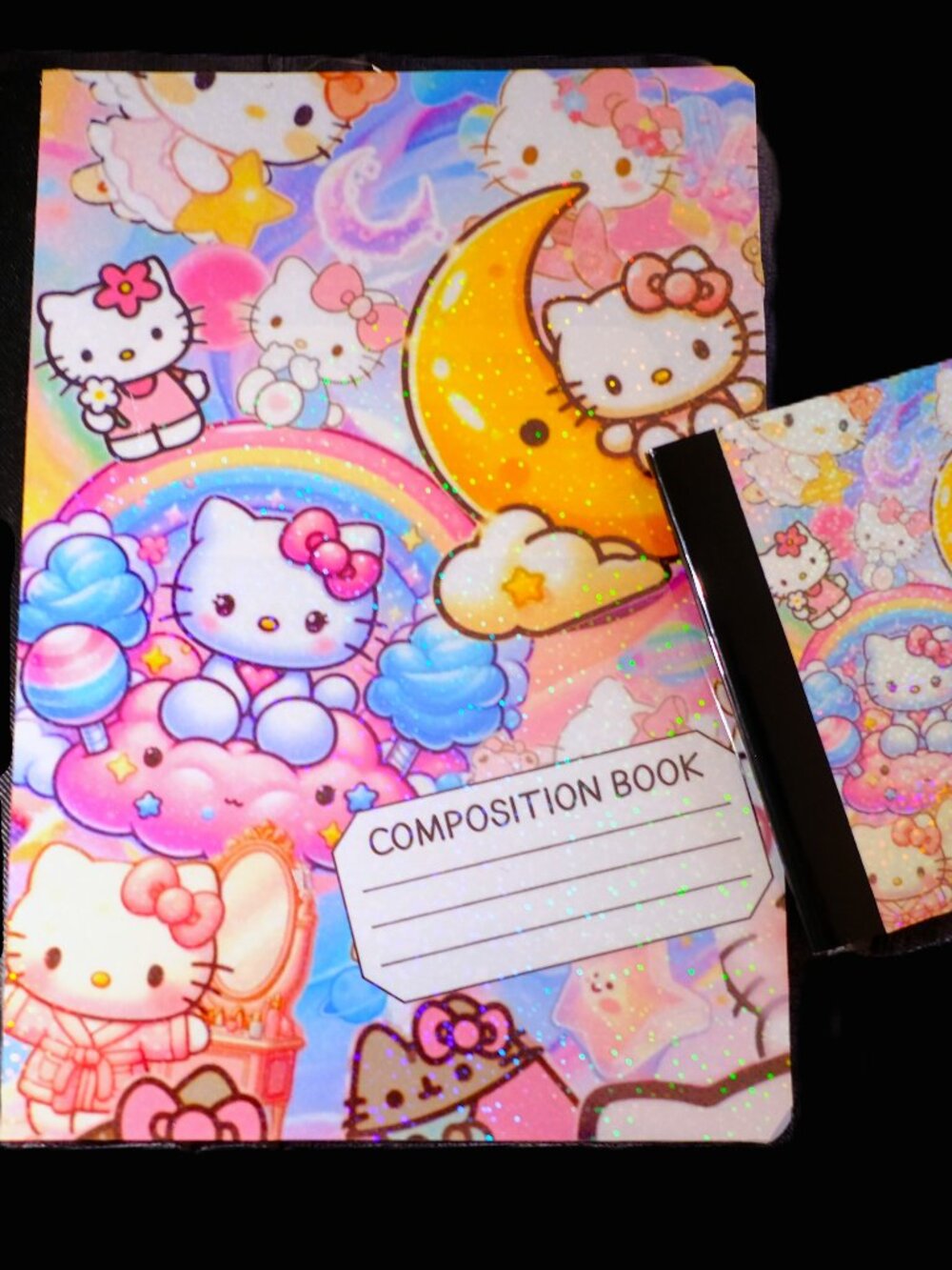 Custom Composition Book & Mini Notebook, Handmade, school, Hello Kitty Themed